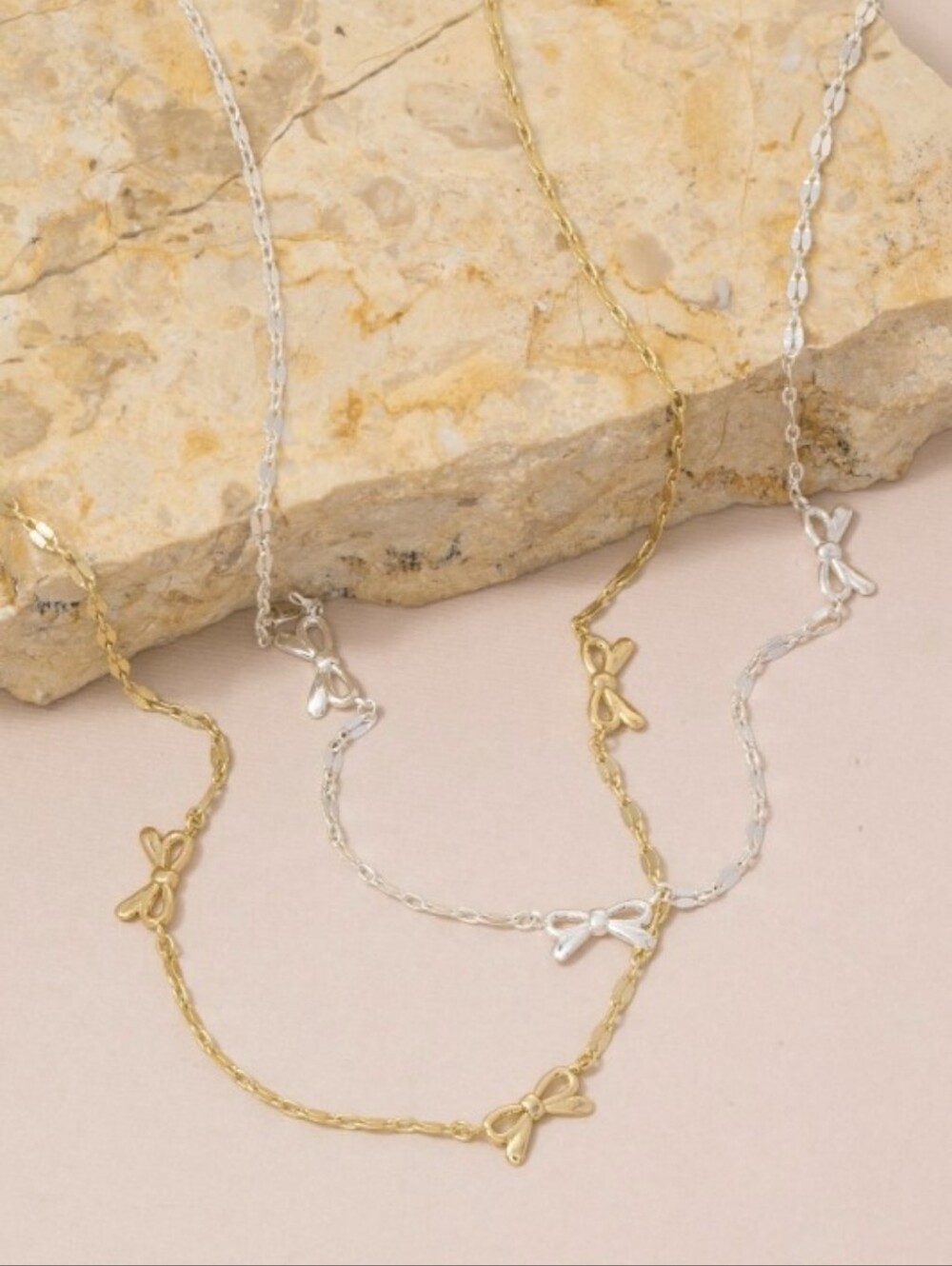🎀 Bow Necklaces- Gold & Silver Plated
